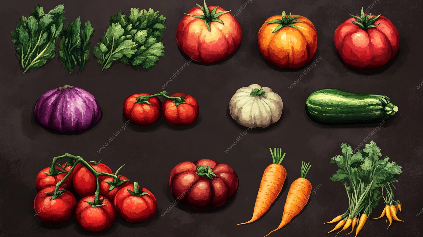 多彩蔬菜插画