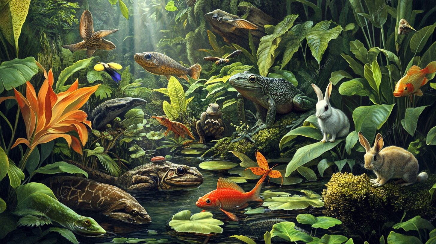 奇幻森林动物欢聚场景