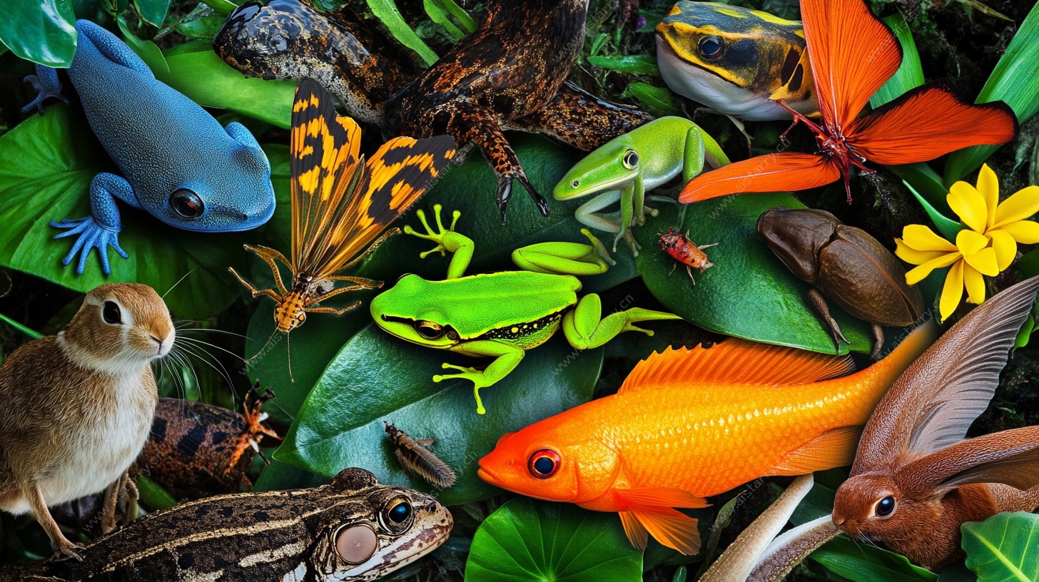 多彩动物齐聚绿叶世界