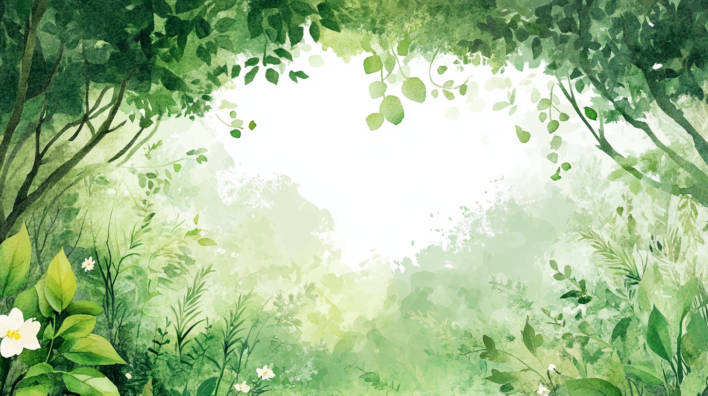 清新森林绿意风景插画