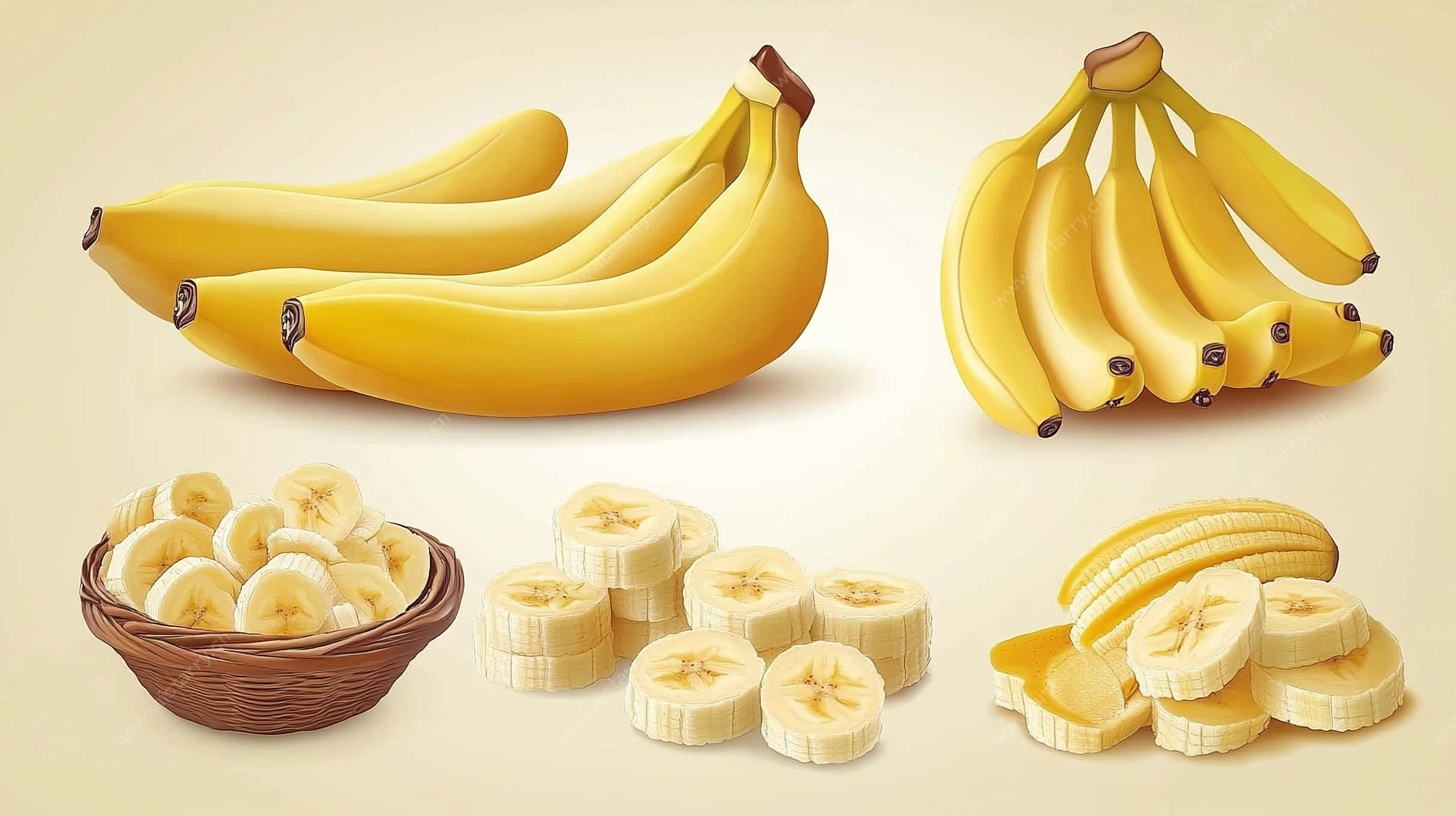 多样形态的美味香蕉展示