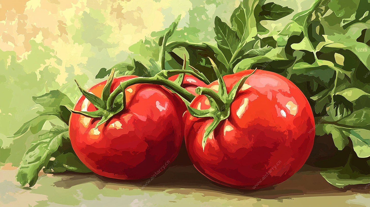 新鲜番茄插画