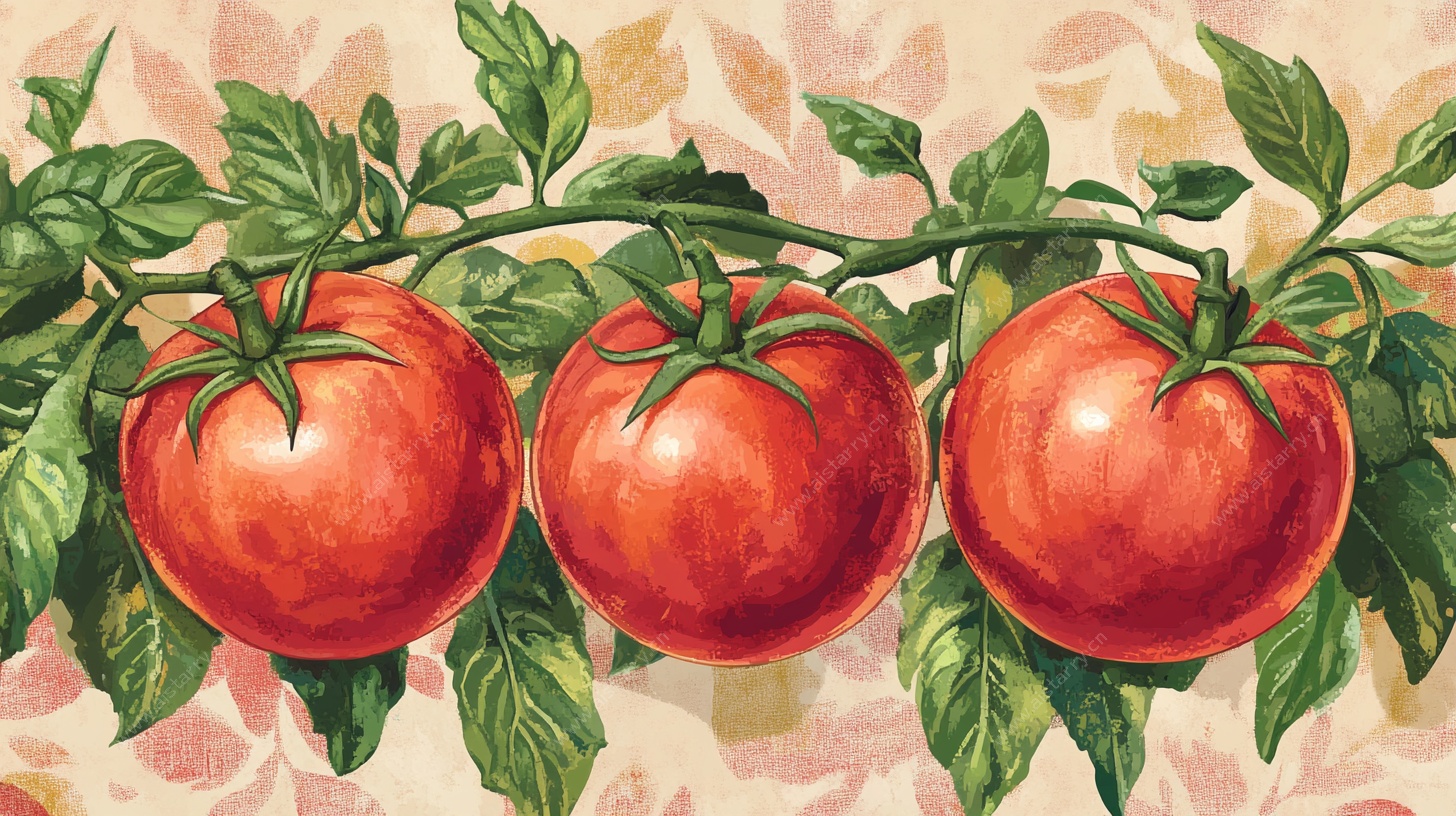 三颗番茄插画