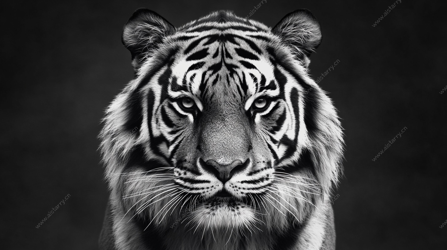 黑白虎像特写