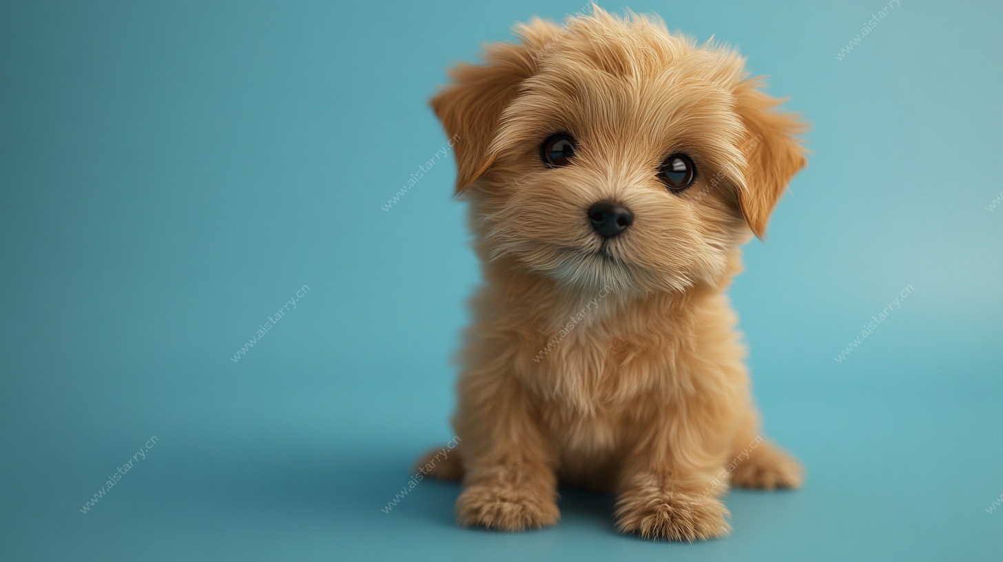 可爱棕毛小狗特写