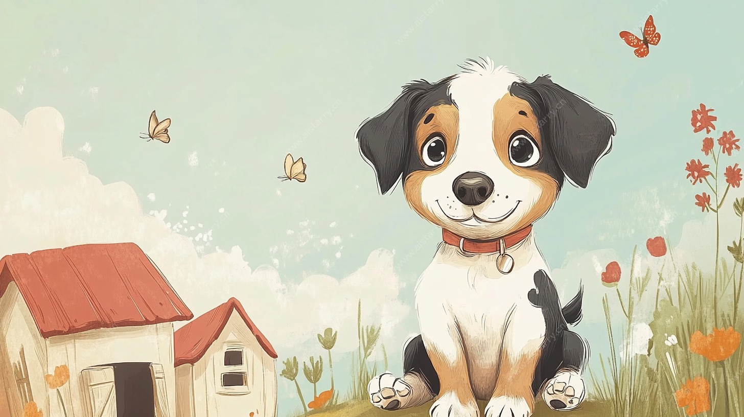 可爱小狗的田园生活场景