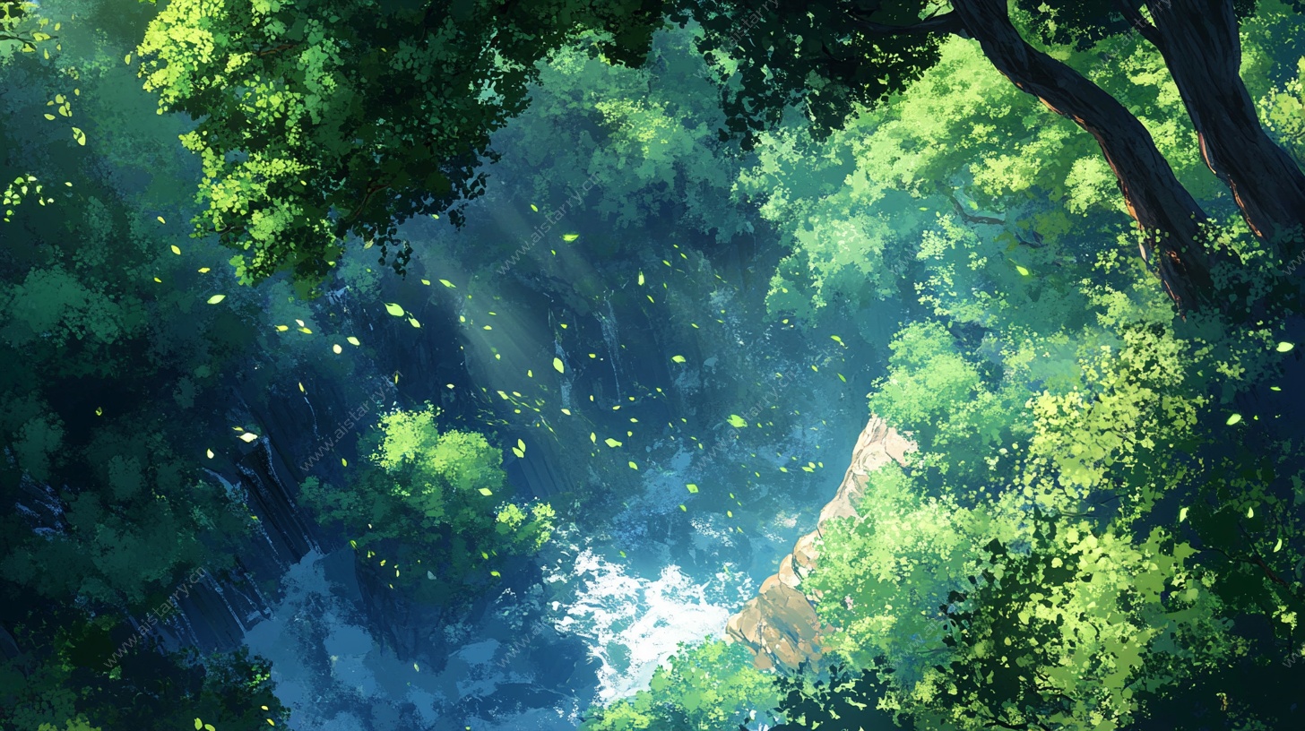 梦幻森林阳光洒落场景