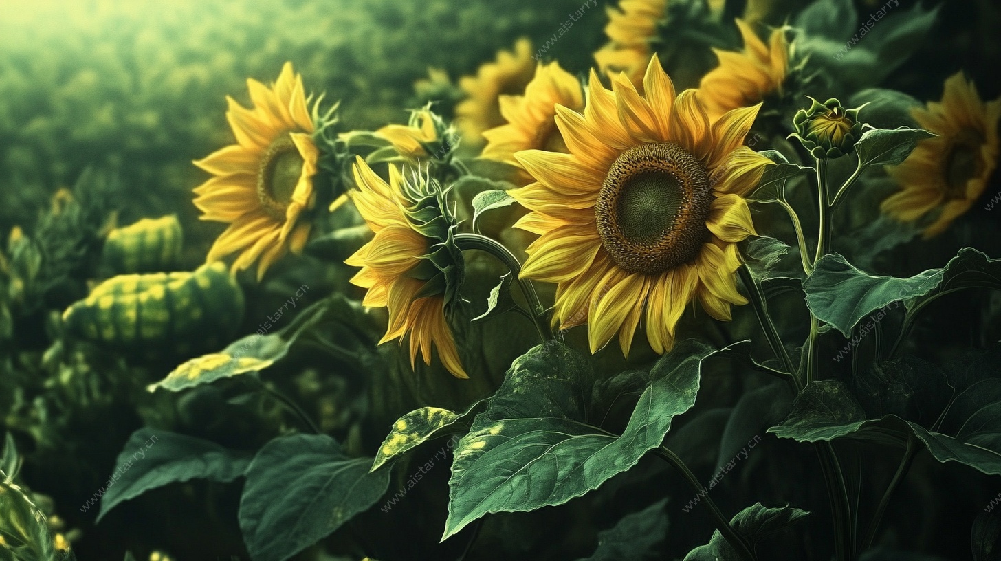 向日葵花田的光影之美