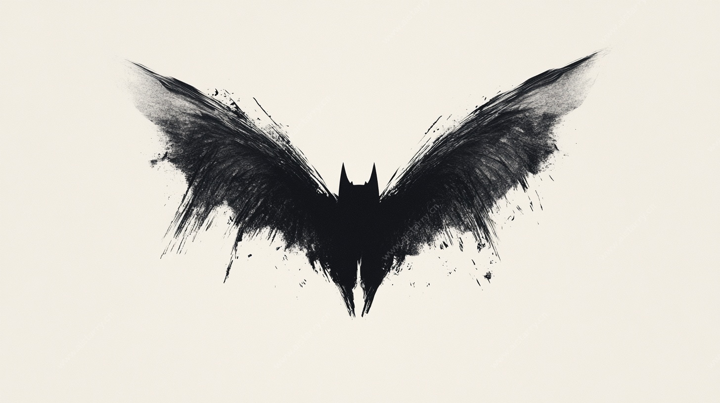 水墨蝙蝠剪影艺术图