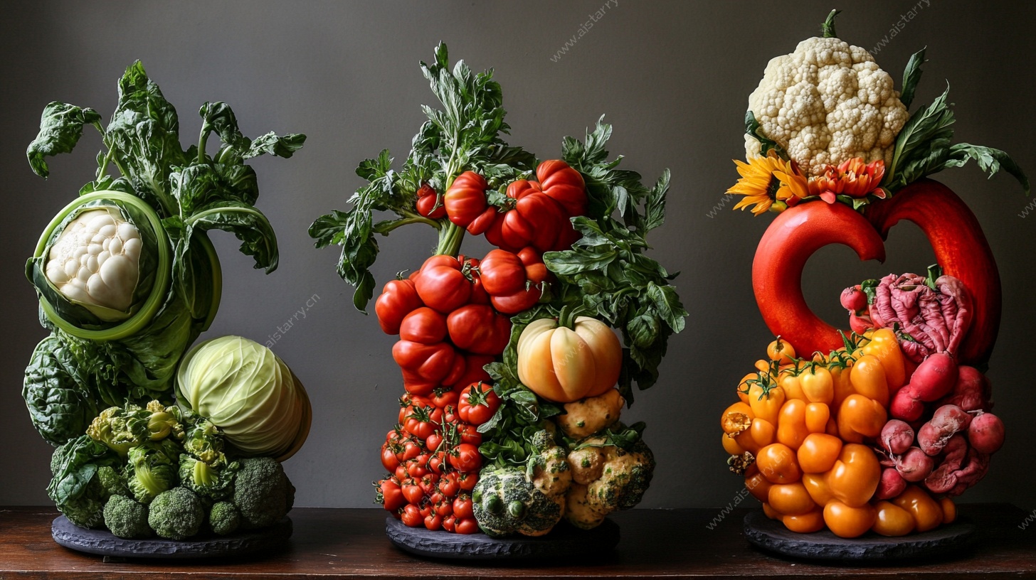 创意蔬菜艺术雕塑组合