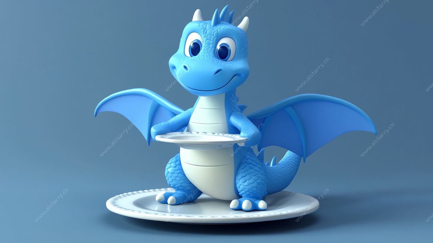 可爱蓝龙托盘3D模型
