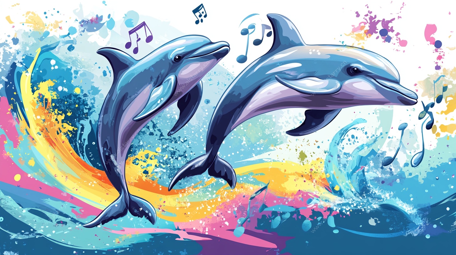 海豚跃动的多彩音乐海洋