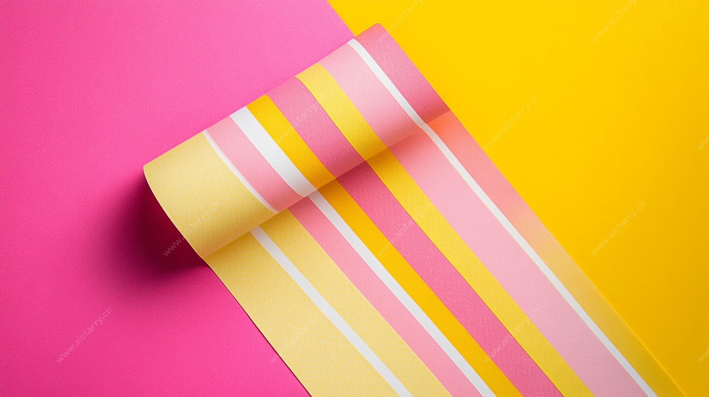 彩色条纹卷纸特写