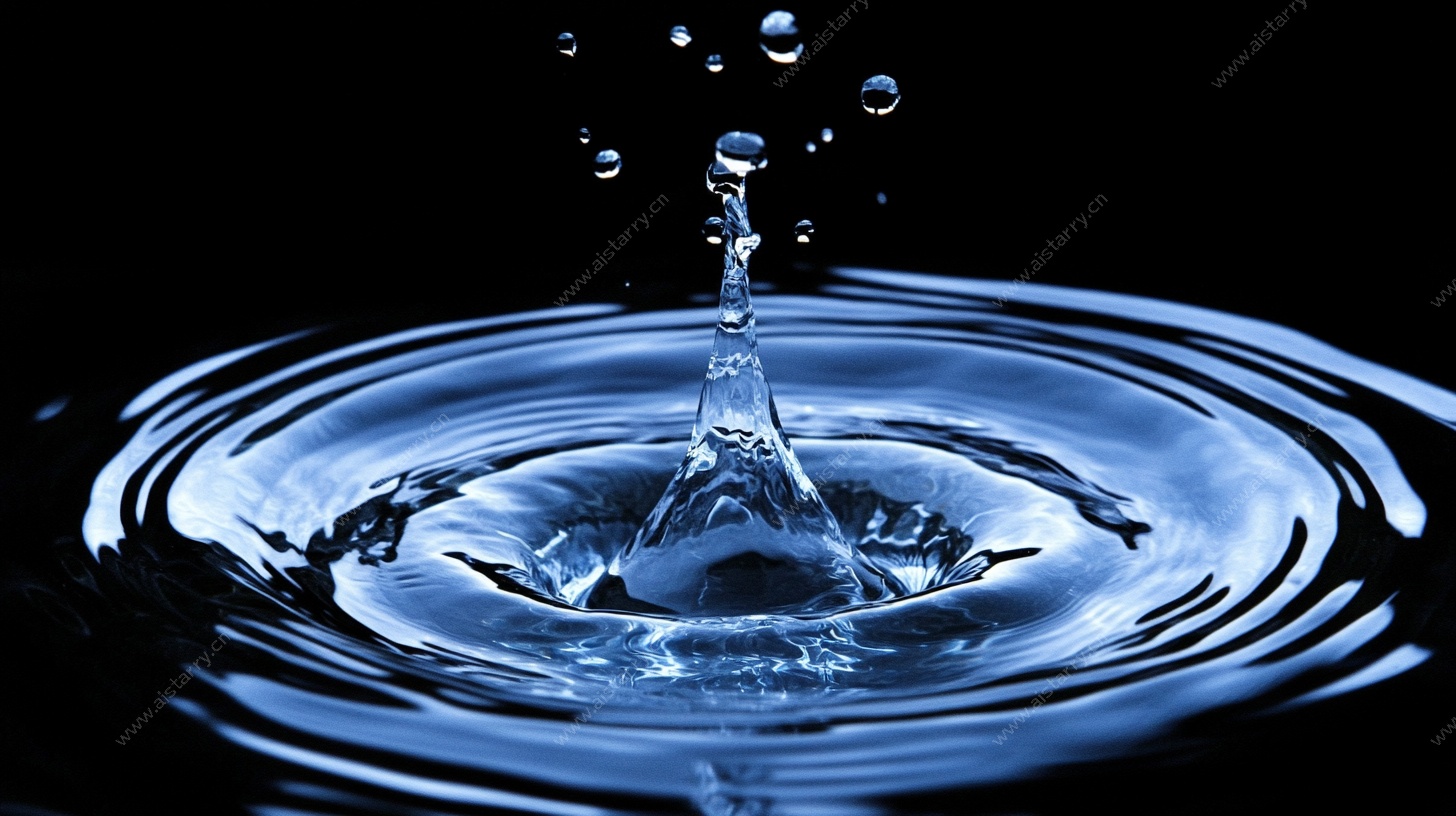 水滴入水瞬间特写