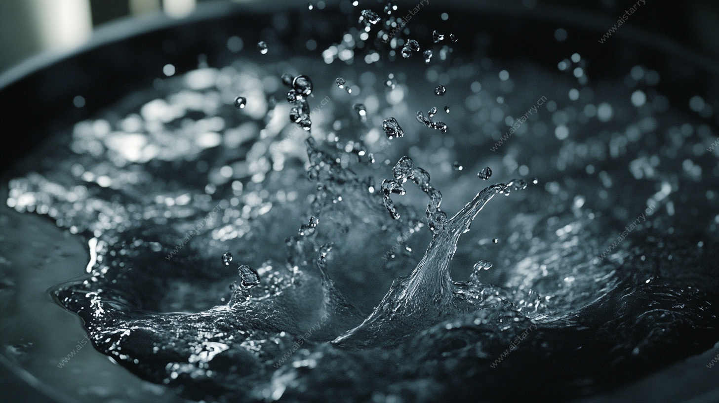 水滴落入水面瞬间