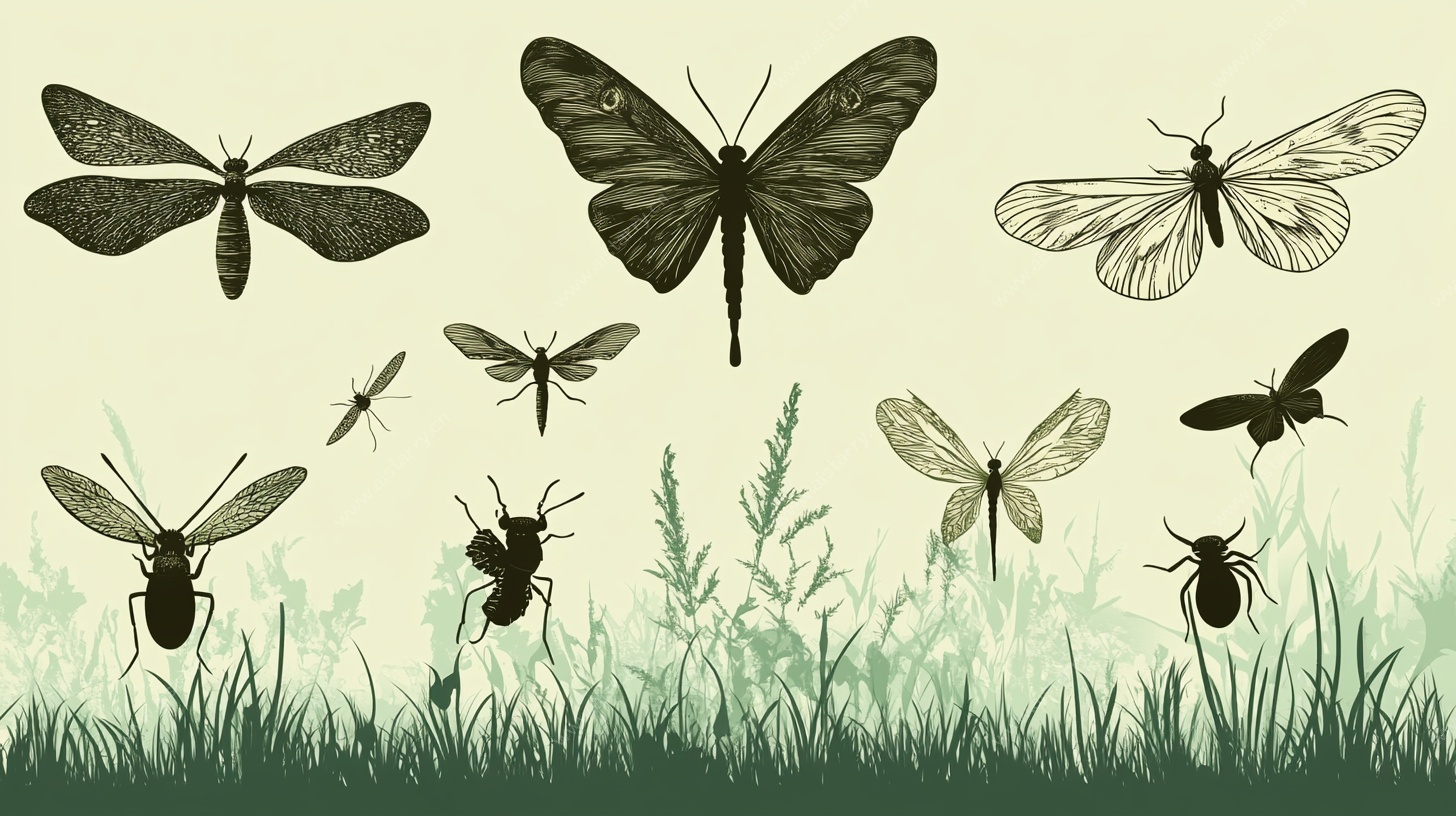 草丛中的昆虫群像