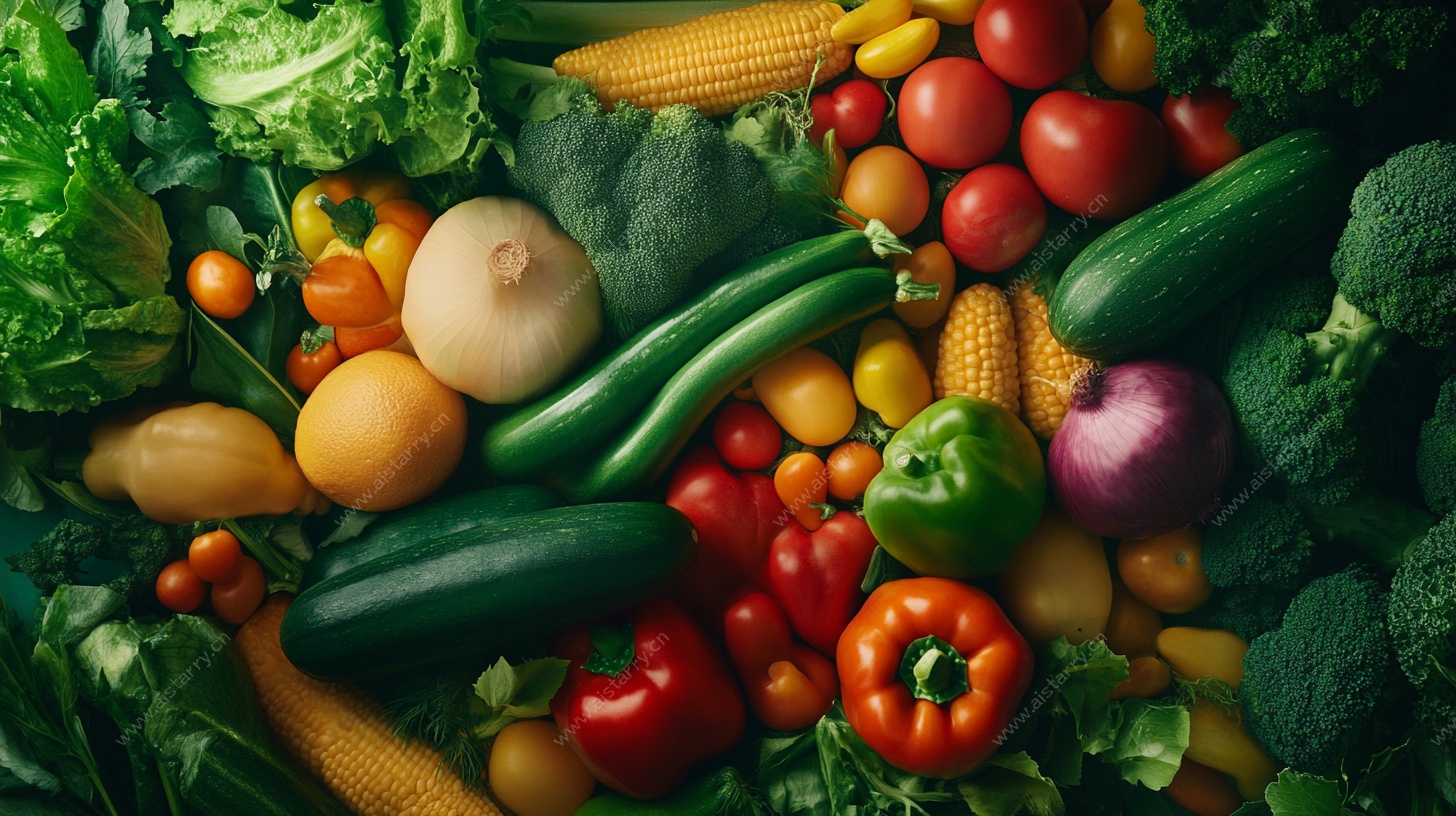 缤纷多彩的新鲜蔬菜组合