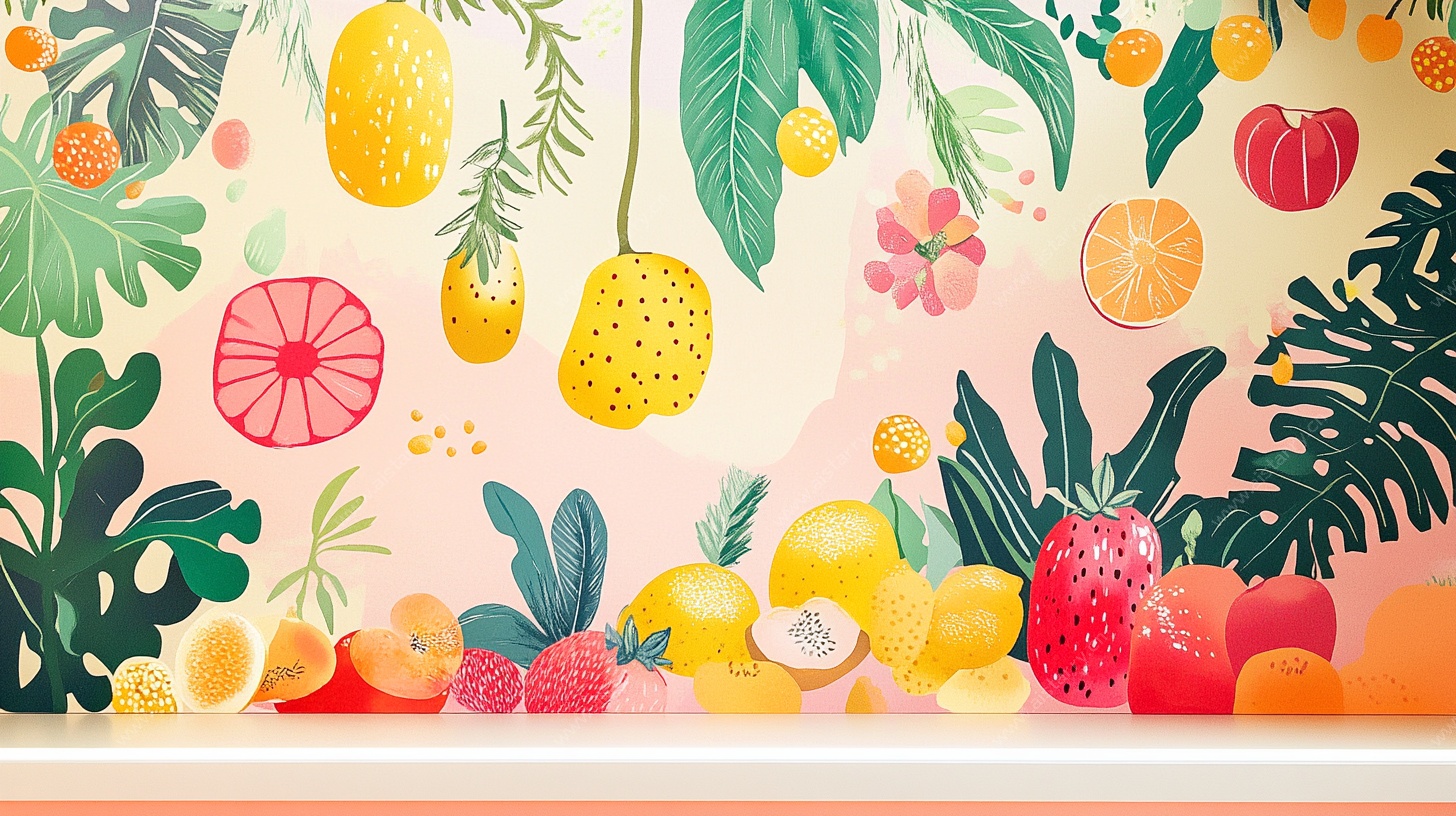 热带水果清新插画