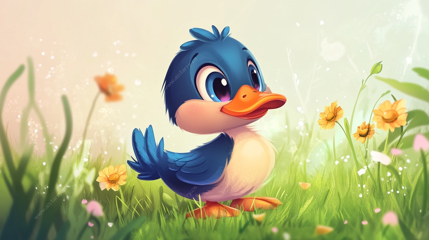 蓝羽小鸭的春日草地时光