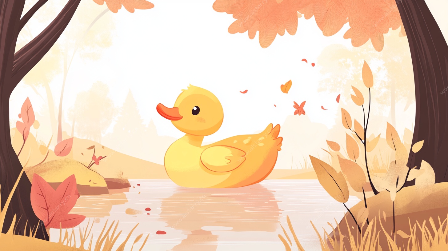 秋日小鸭的静谧时光