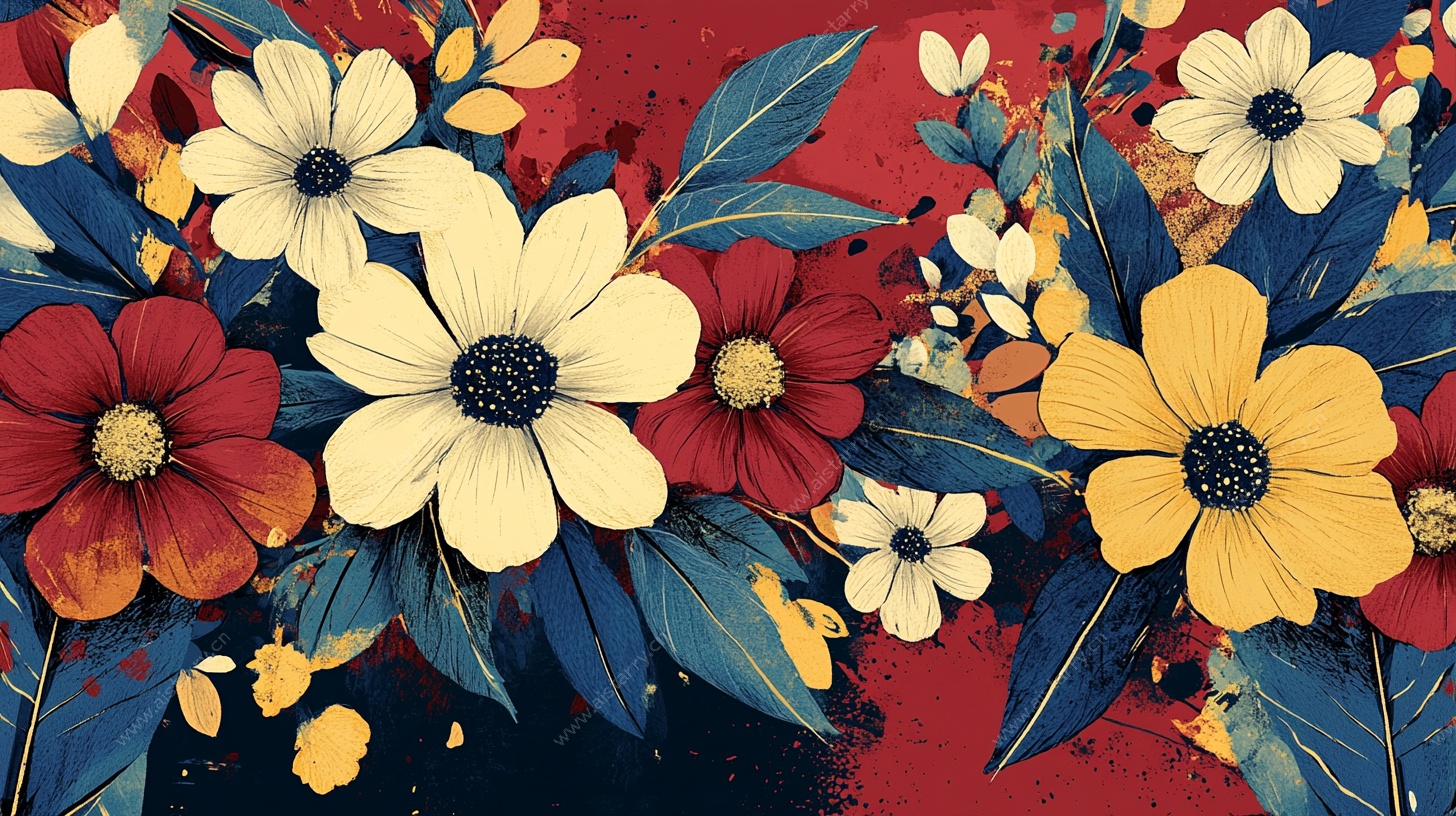 缤纷花卉图案背景