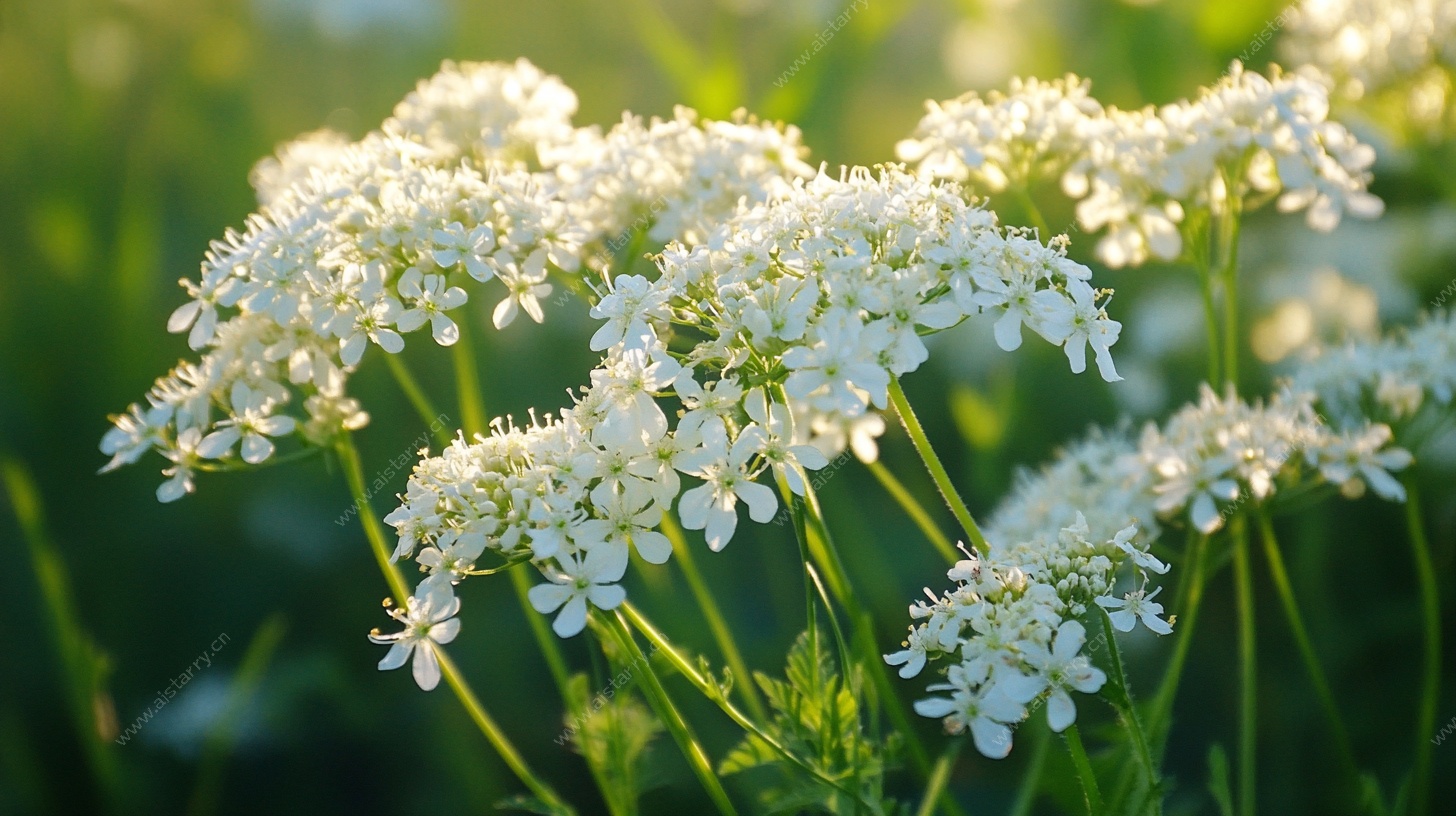 阳光下的白色小花