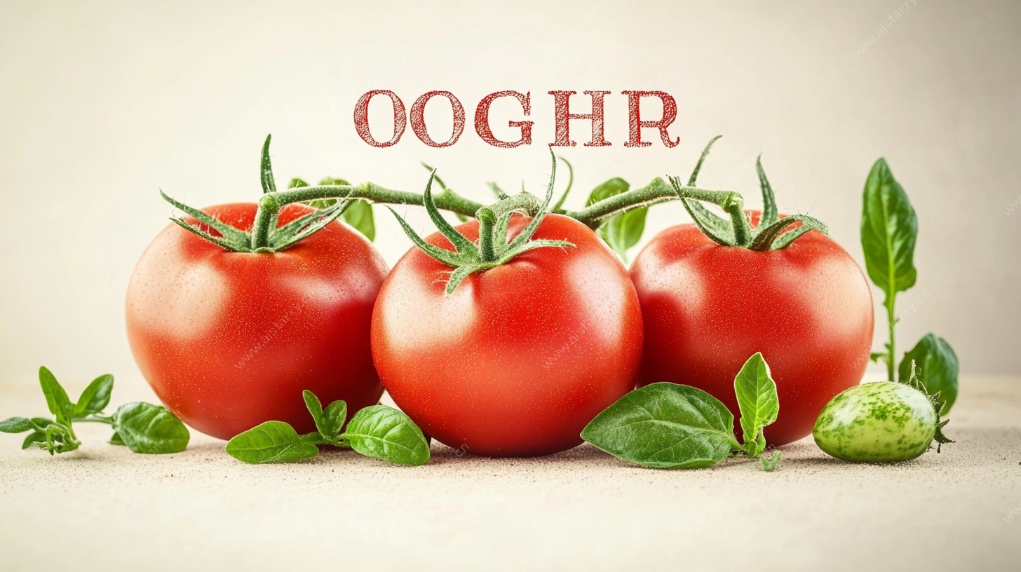 新鲜番茄与罗勒叶组合