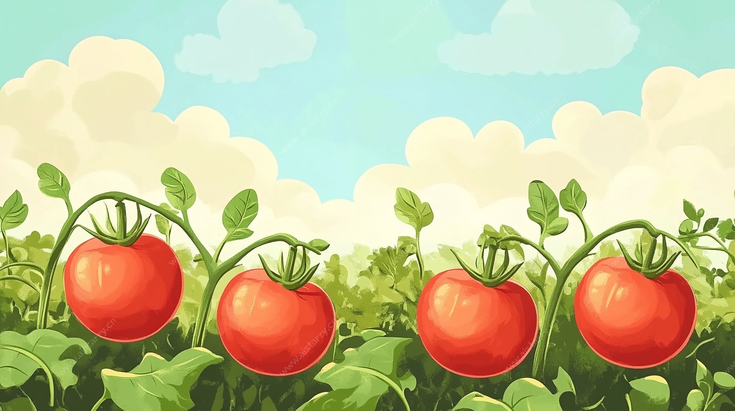 田园番茄插画