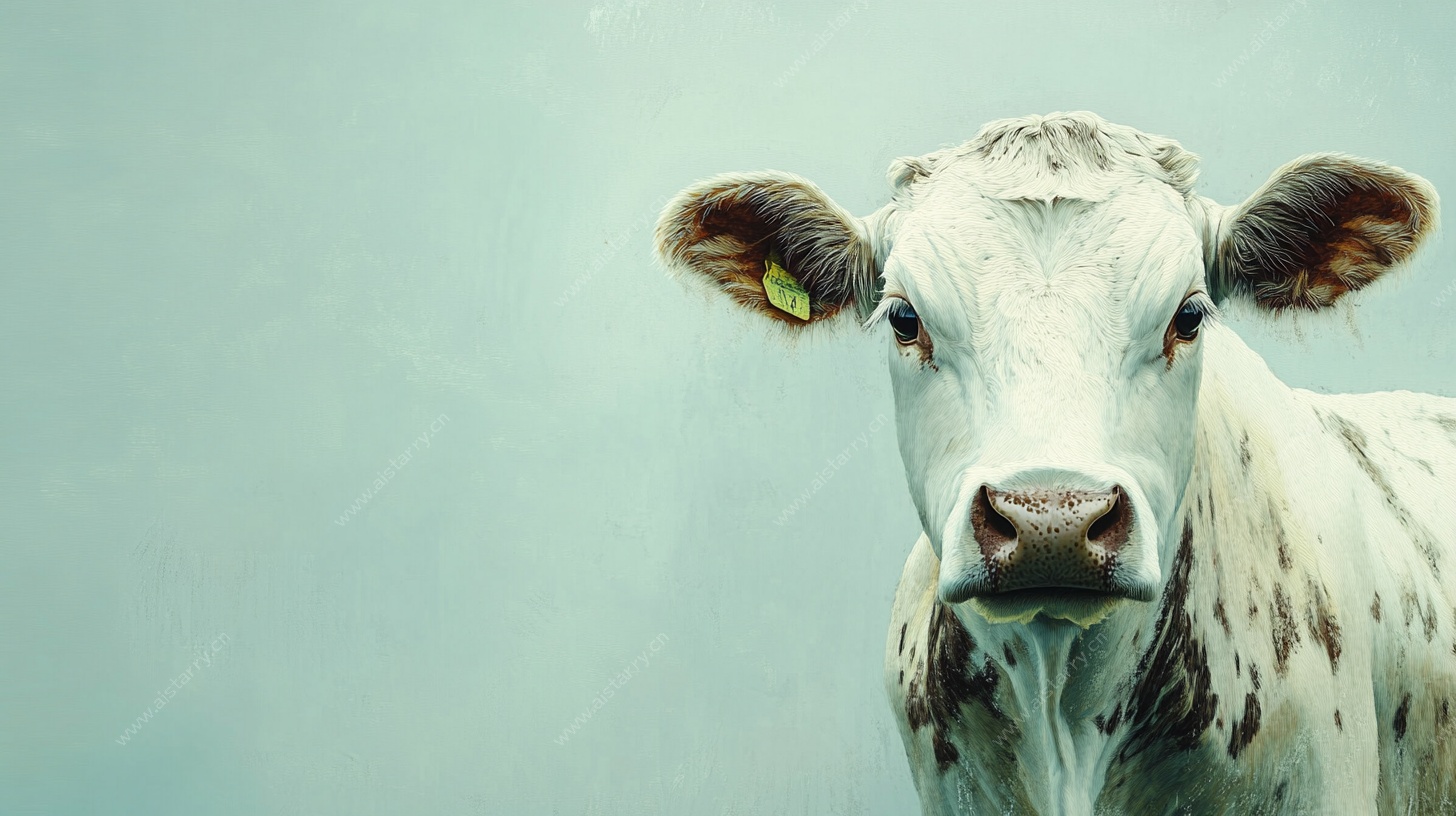 奶牛特写肖像画