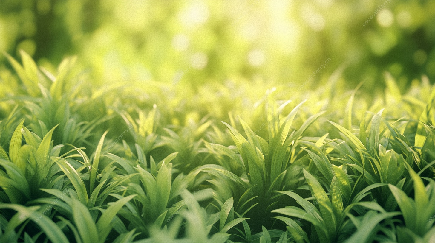 阳光下的翠绿植物