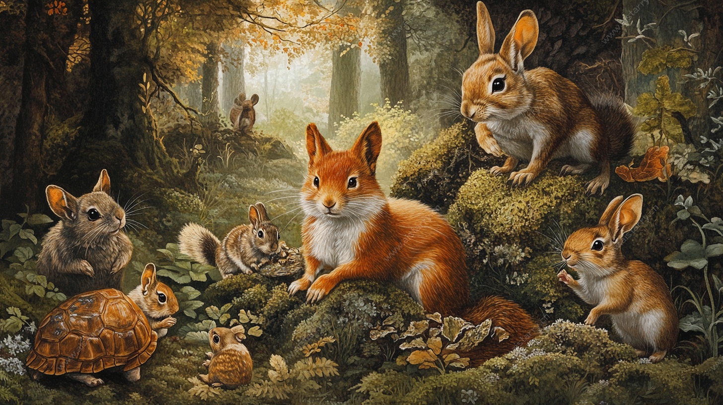 森林中的动物聚会