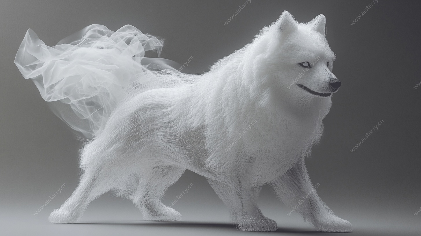 梦幻灵逸的白色幻狼