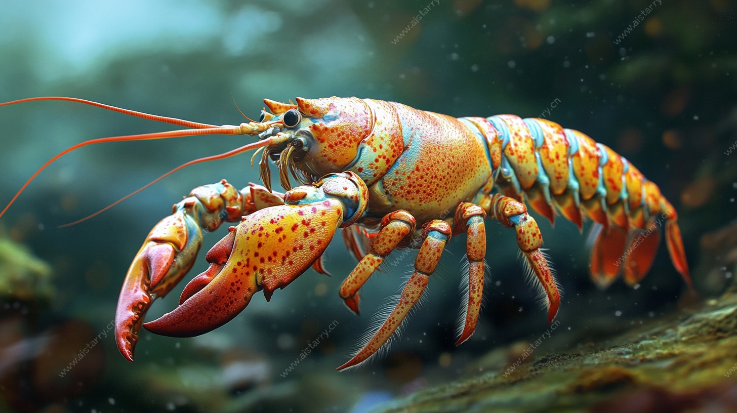 鲜活龙虾特写图