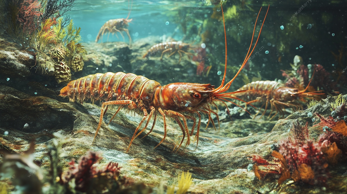 海底龙虾群的奇幻景象
