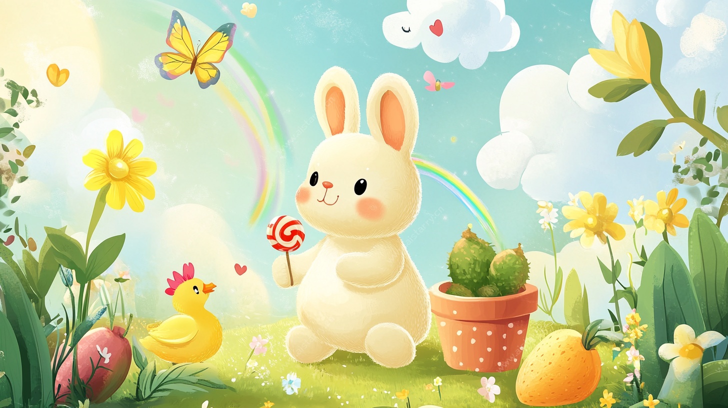 可爱小兔的春日甜蜜时光