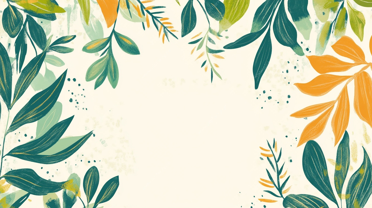 清新植物边框插画