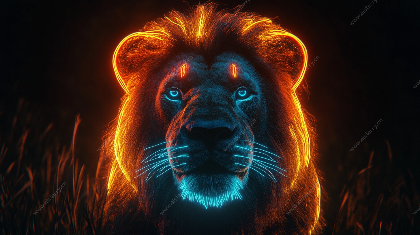 发光雄狮头像