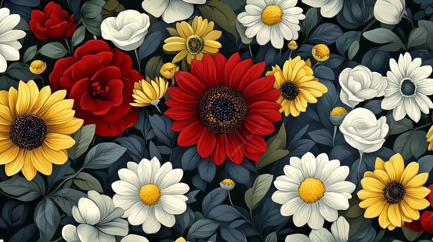 多彩花卉图案背景