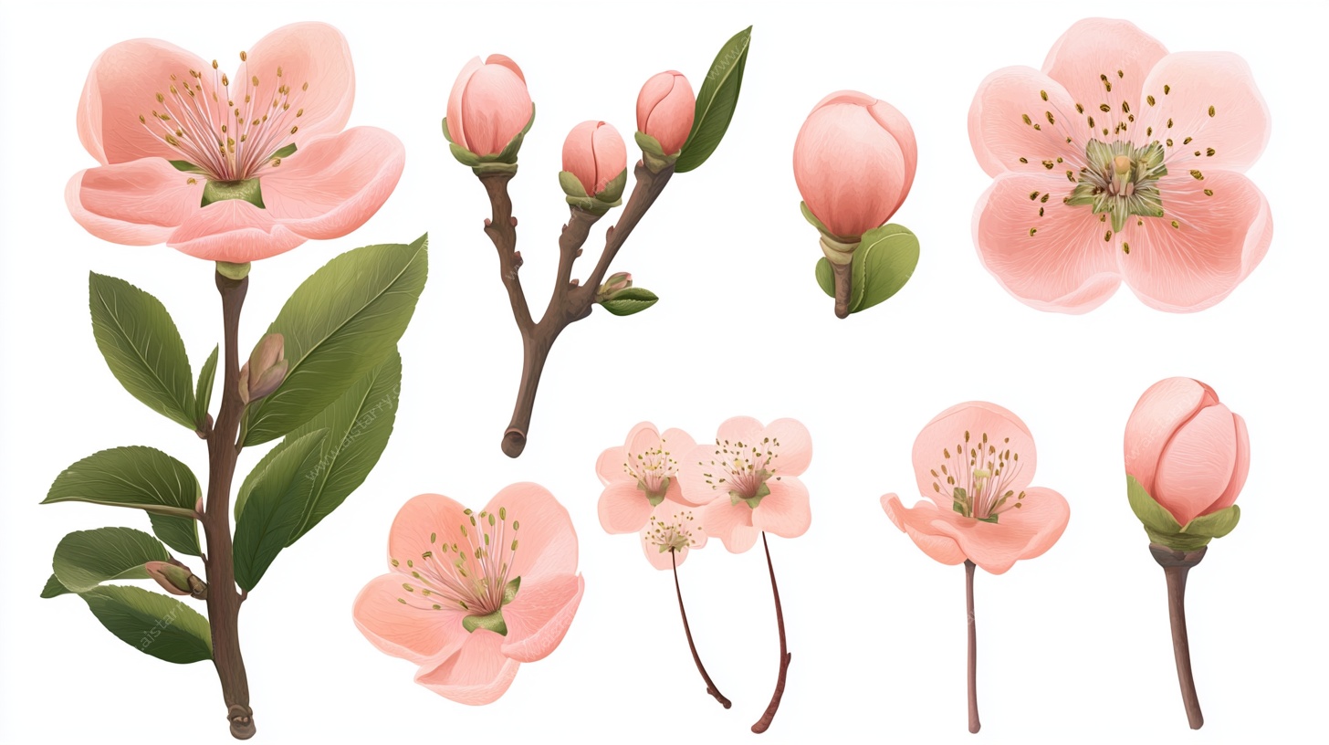 粉色桃花植物素材集合