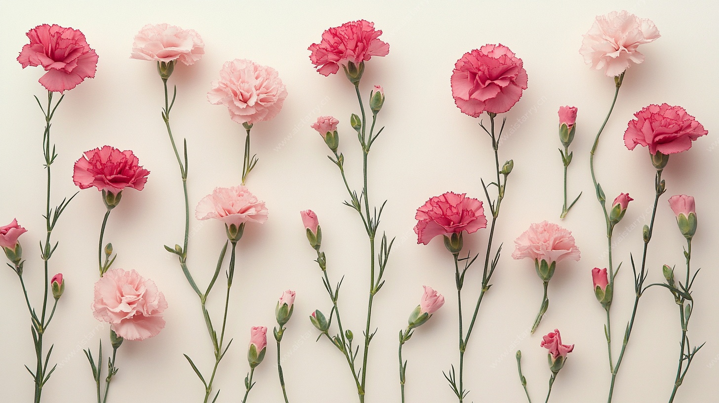 粉色康乃馨静物花卉图