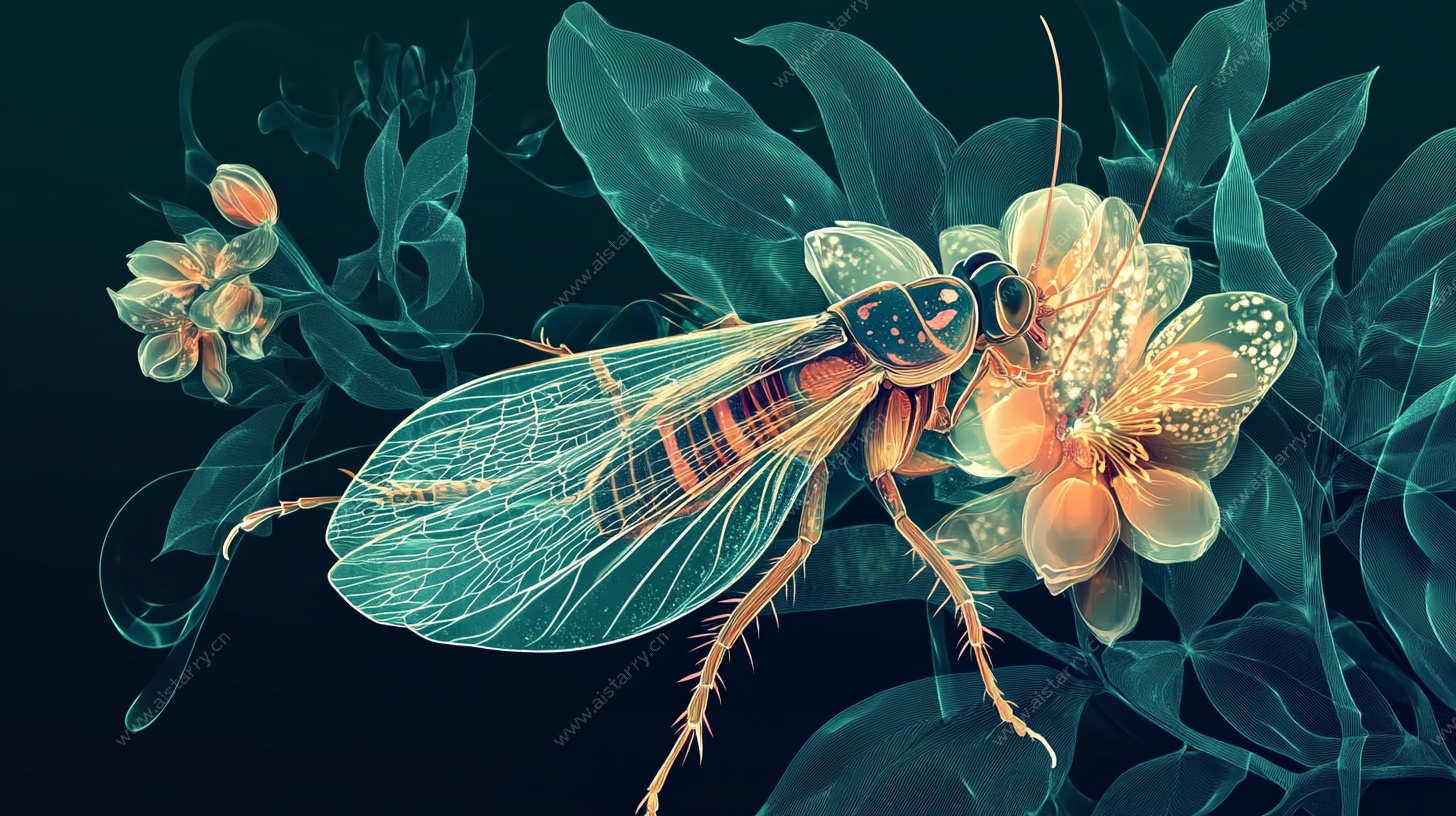 梦幻昆虫与花卉微观世界