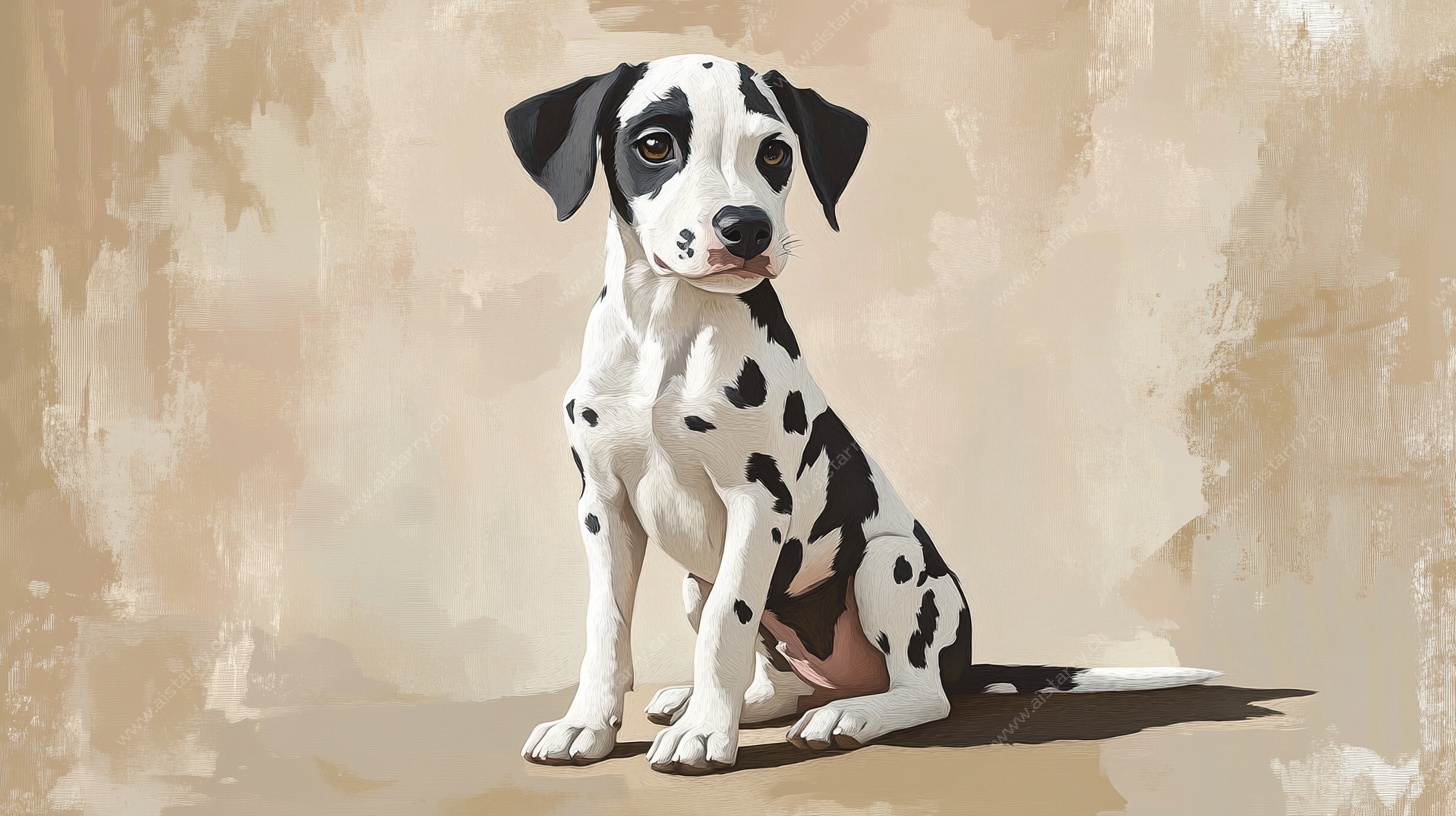 斑点幼犬的可爱瞬间