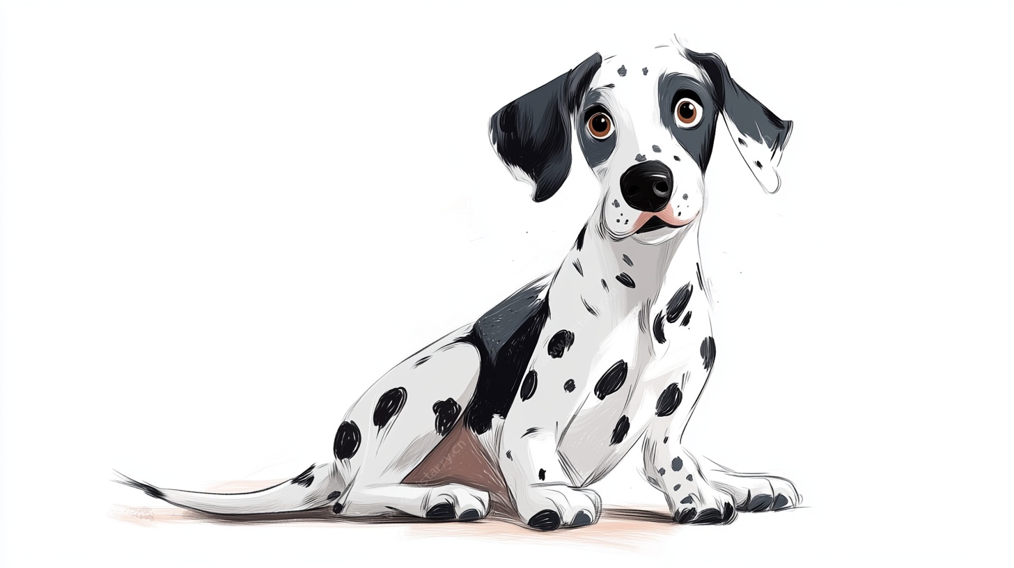 可爱斑点小狗插画