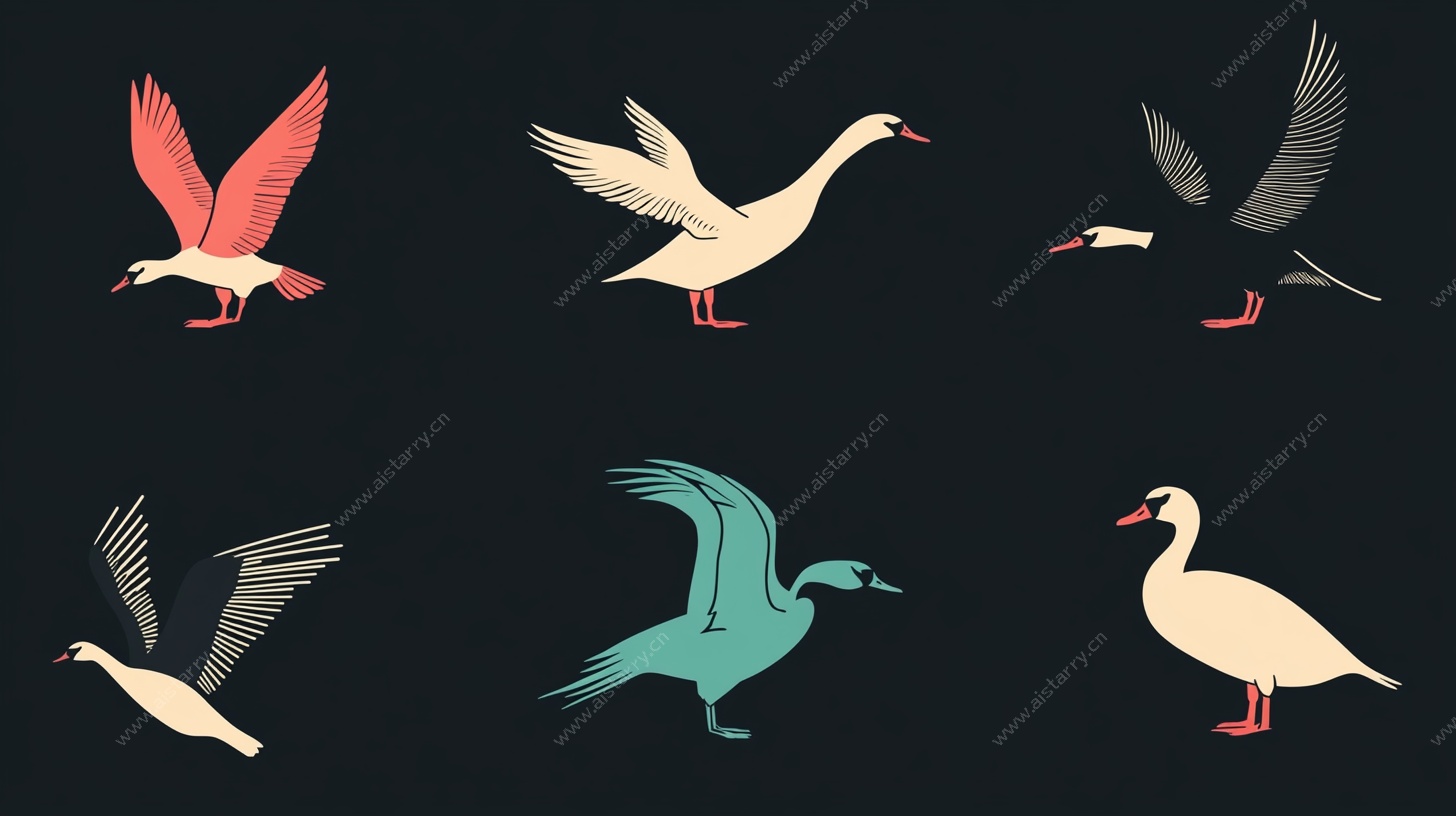 飞鸟简约插画集合