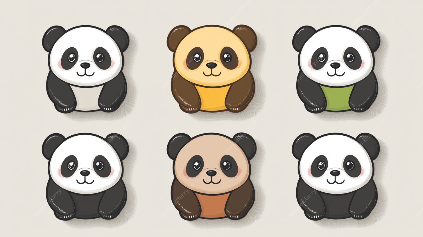 可爱熊猫卡通形象集合