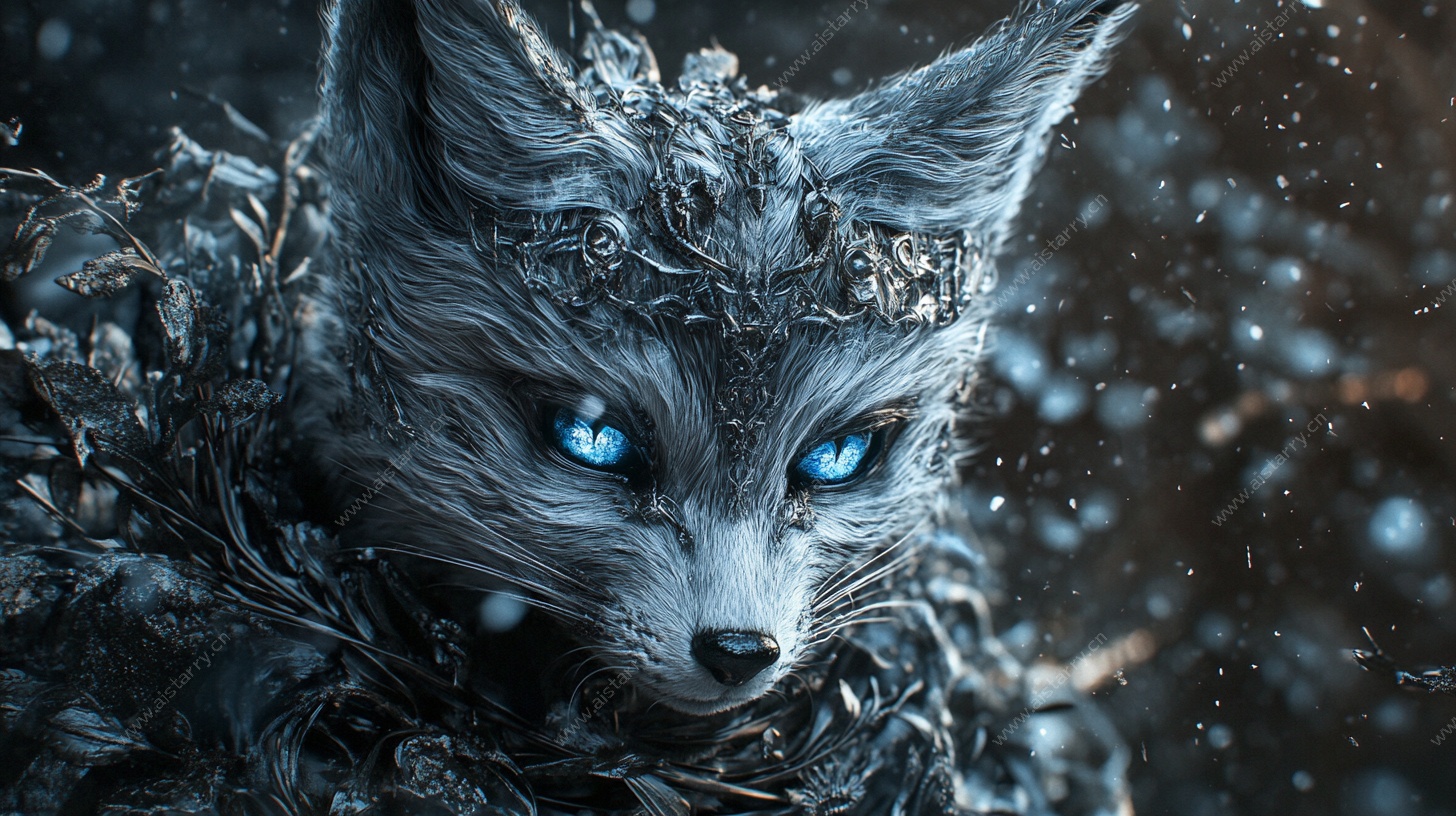 冰雪灵狐 蓝眸凝视的神秘