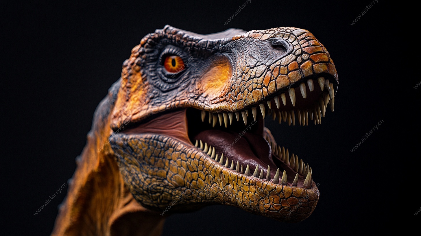 逼真霸王龙头部模型特写