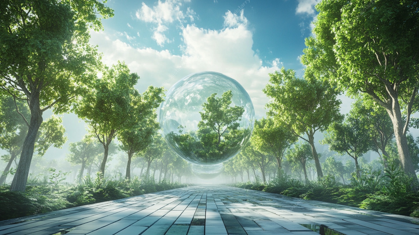 梦幻森林中的透明地球