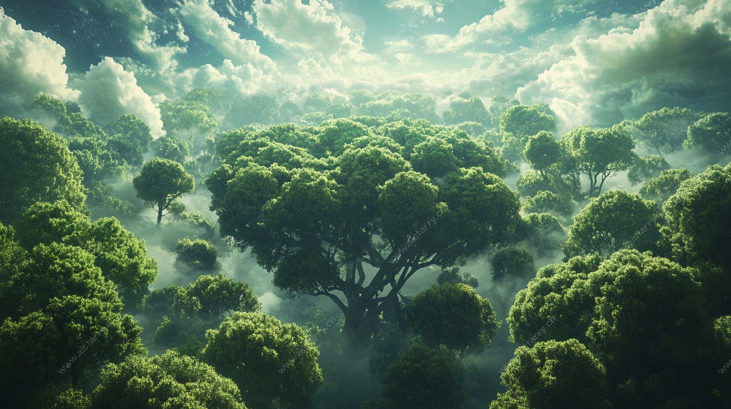 梦幻森林晨光图景