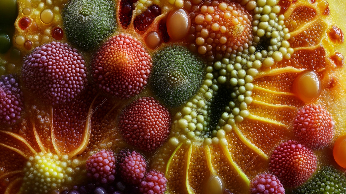 多彩水果微观艺术画面